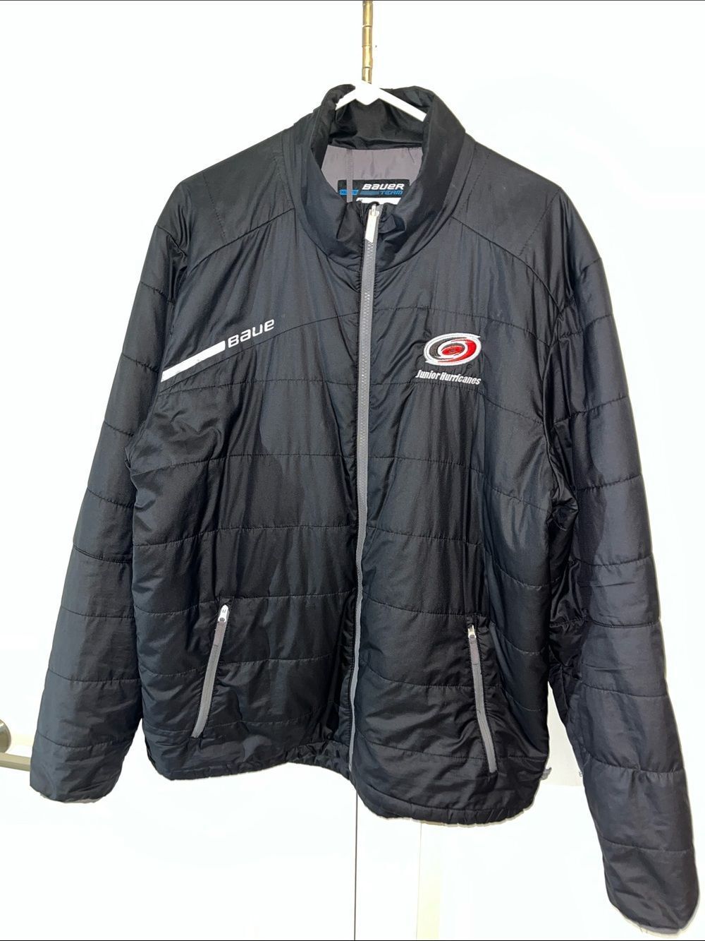 Carolina Junior Hurricanes Black Bauer Team NHL Training Coaches Jacket Coat XL